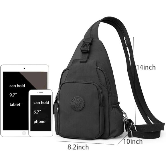 Black Convertible Small Backpack for Women, Anti-theft Daypack with 8 Pockets, W - Picture 2 of 6